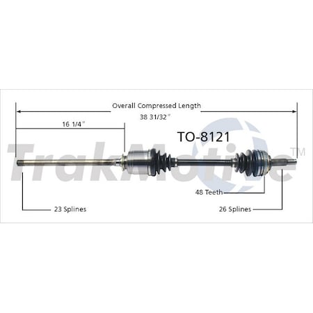Surtrack Axle Cv Axle Shaft, To-8121 TO-8121